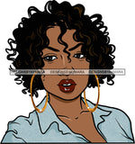Afro Urban Street Girls Babe Bamboo Hoop Earrings Sexy Shorty Hair Style  SVG Cutting Files For Silhouette Cricut