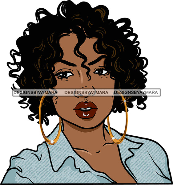 Afro Urban Street Girls Babe Bamboo Hoop Earrings Sexy Shorty Hair Style  SVG Cutting Files For Silhouette Cricut