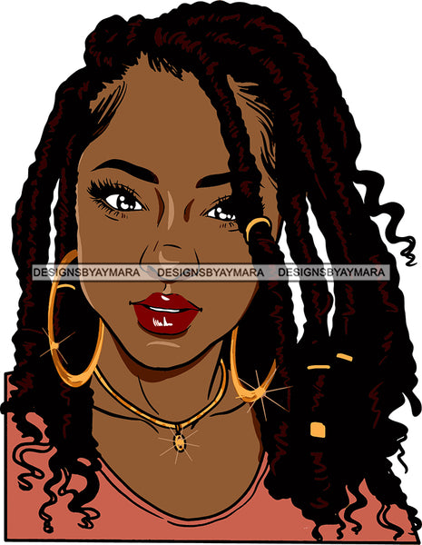 Afro Urban Street Black Girls Babe Bamboo Hoop Earrings Sexy Dreadlocks Hair Style  SVG Cutting Files For Silhouette Cricut