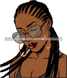 Afro Urban Street Girls Babe Bamboo Hoop Earrings Glasses Sexy Corn Row Braids Hair Style  SVG Cutting Files For Silhouette Cricut