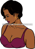Afro Urban Street Girls Babe Bamboo Hoop Earrings Sexy Short Hair Style SVG Cutting Files For Silhouette Cricut