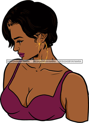 Afro Urban Street Girls Babe Bamboo Hoop Earrings Sexy Short Hair Style SVG Cutting Files For Silhouette Cricut