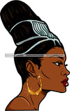 Afro Urban Street Girl Babe Bamboo Hoop Earrings Sexy Up Do Hair Style SVG Cutting Files For Silhouette Cricut