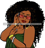 Afro Urban Street Black Girl Babe Bamboo Hoop Earrings Sexy Sunglasses Afro Hair Style  SVG Cutting Files For Silhouette Cricut
