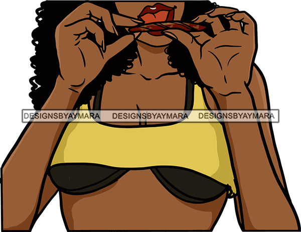 Afro Urban Street Black Girls Babe Rolling Joint Stoned Weed Bamboo Hoop Earrings Sexy Afro Hair Style  SVG Cutting Files For Silhouette Cricut