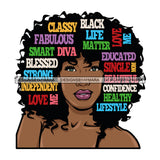 Afro Diva Life Quotes Blessed Classy Fabulous Smart Black Woman SVG Cutting Files For Silhouette Cricut