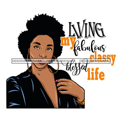 Afro Diva Life Quotes Living My Fabulous Classy Life Hoop Earrings  SVG Cutting Files For Silhouette Cricut
