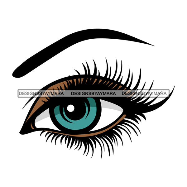 Eye Blue  Beautiful Close Up Eyelashes Makeup Eyeshadow Beauty Symbol Glamour SVG Cutting Files For Silhouette Cricut