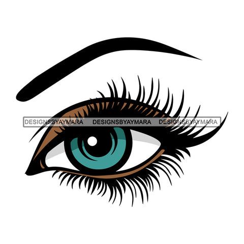 Eye Blue  Beautiful Close Up Eyelashes Makeup Eyeshadow Beauty Symbol Glamour SVG Cutting Files For Silhouette Cricut