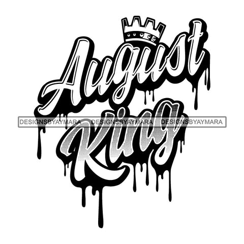 August King Man Royalty Sign Bleed Crown Throne Black Man B/W SVG Files For Cutting