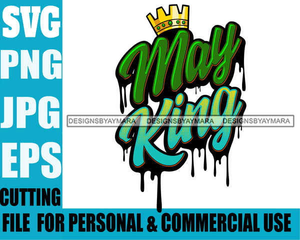May King Man Royalty Sign Bleed Crown Throne Black Man SVG Files For Cutting
