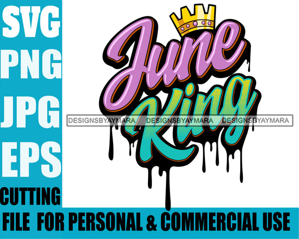 June King Man Royalty Sign Bleed Crown Throne Black Man SVG Files For Cutting