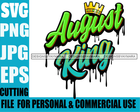 August King Man Royalty Sign Bleed Crown Throne Black Man SVG Files For Cutting