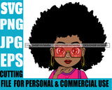 Afro Lili Black Girl Woman Sunglasses Hoop Earrings Glamour Queen Melanin Afro Hair Style Personal & Commercial Use SVG Cutting Files For Silhouette Cricut More