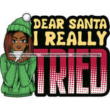 Afro Lola Christmas Hot Coffee Winter Santa Quotes .SVG Cutting Files For Silhouette and Cricut and More!