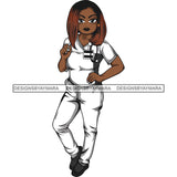 Afro Lola Nurse Medical Occupation SVG Cutting Files For Cricut Silhouette and More