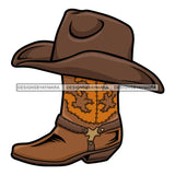 Cowboy Boots Hat Leather Western Designs Rodeo Folklore SVG Cutting Files For Silhouette Cricut