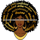 Positive Words Affirmations Confident Unique Afro Hair Words  SVG JPG PNG Vector Clipart Cricut Silhouette Cut Cutting