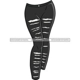 Tight Pants Holes Casual Clothes Trendy Fashion Style B/W SVG JPG PNG Vector Clipart Cricut Silhouette Cut Cutting