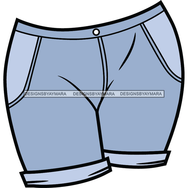 Cute Shorts Light Blue Color Casual Clothes Trendy Fashion Style SVG JPG PNG Vector Clipart Cricut Silhouette Cut Cutting