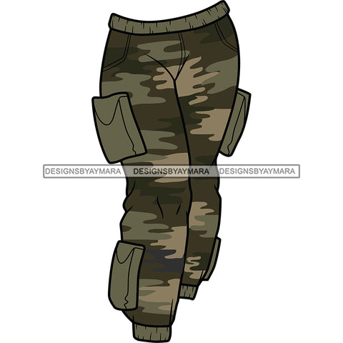 Camouflage Military Pants Pockets Army War Warrior USA Uniform SVG JPG PNG Vector Clipart Cricut Silhouette Cut Cutting