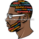 Black King With Beard Words In Beard Wearing Glasses SVG JPG PNG Vector Clipart Cricut Silhouette Cut Cutting