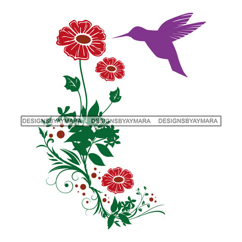 Bird Hummingbird Nature Animal Wildlife Beautiful Tropical Exotic Colorful SVG Cutting Layered Files