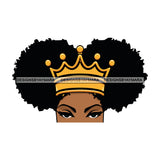 Afro Attractive Black Woman Queen Royalty Pigtails Hair Style SVG Cutting Files For Silhouette Cricut More