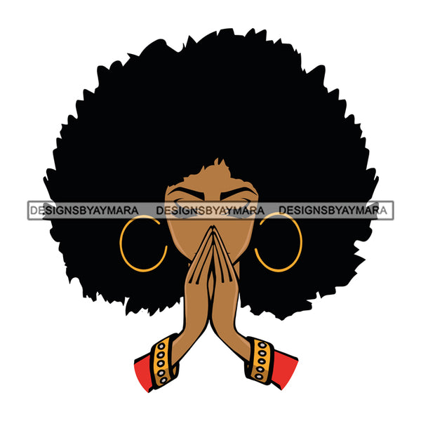 Afro Woman Praying God Pray Prayers Hot Selling .SVG Cutting Files For Silhouette Cricut and More!
