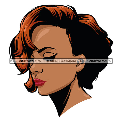 Afro Girl Babe Attractive Black Woman Profile Short Hair Style SVG Cutting Files For Silhouette Cricut More