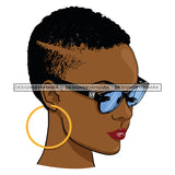 Afro Girl Babe Attractive Black Woman Profile Sunglasses Short Hair Style SVG Cutting Files For Silhouette Cricut More