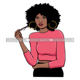 Black Woman Twisting Hair  Big Afro SVG JPG PNG Vector Clipart Cricut Silhouette Cut Cutting1