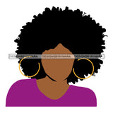 Faceless Black Woman Big Afro Purple Top SVG JPG PNG Vector Clipart Cricut Silhouette Cut Cutting1