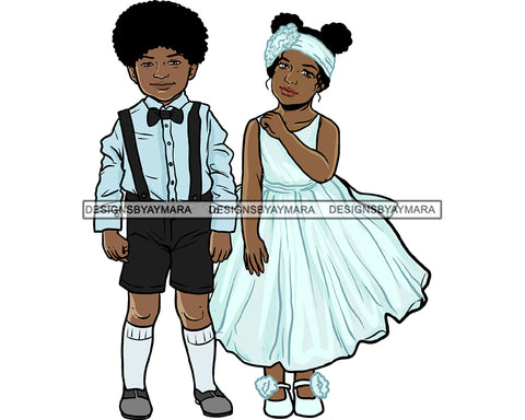 Wedding Cute Kids Boy Girl Couple Marriage Happy Celebration Bride Groom Outfits SVG Cutting Files