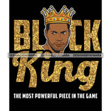 Black King Quote Gold Glitter Chess Game Afro Sexy Man Crown Dark Background SVG JPG PNG Vector Clipart Cricut Silhouette Cut Cutting