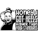 Afro Woman Mature Portrait Life Quotes Nubian Classy Flawless Pigtails Hairstyle B/W SVG JPG PNG Designs Cricut Silhouette Cut Cuttings