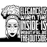 Afro Woman Mature Portrait Life Quotes Glasses Nubian Classy Puffy Up Do Hairstyle B/W SVG JPG PNG Designs Cricut Silhouette Cut Cuttings