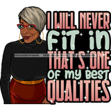 Afro Mature Woman Portrait Life Quotes Nubian Glasses Classy Asymmetrical Hairstyle SVG JPG PNG Designs Cricut Silhouette Cut Cuttings