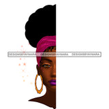 Black Woman Half Face JPG PNG  Clipart Cricut Silhouette Cut Cutting