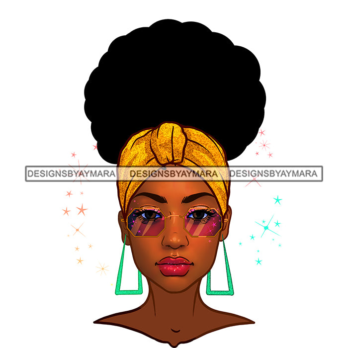 Flawless Black Woman Gold Headwrap JPG PNG Clipart Cricut Silhouette C ...