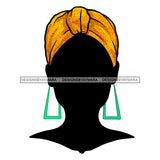 Black Woman Silhouette No Face  Gold Headwrap  JPG PNG  Clipart Cricut Silhouette Cut Cutting