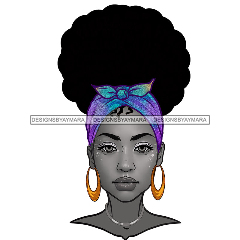 Flawless Black Woman With Gray Full Face Blue Headwrap JPG PNG Clipart ...