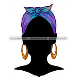 Silhouette Black Woman With No Face  Full Blue Headwrap  JPG PNG  Clipart Cricut Silhouette Cut Cutting