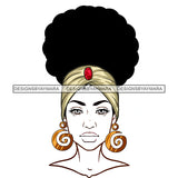 Black Woman Full White Face  Headwrap JPG PNG  Clipart Cricut Silhouette Cut Cutting