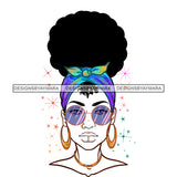 Black Woman White Face  Glasses JPG PNG  Clipart Cricut Silhouette Cut Cutting