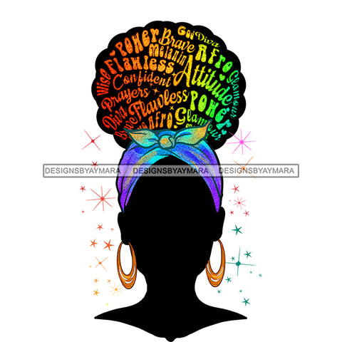 Black Woman No Face Words In Hair Headwrap JPG PNG  Clipart Cricut Silhouette Cut Cutting