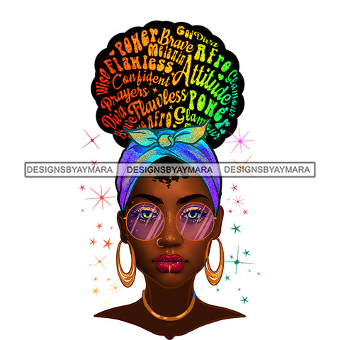 Black Woman Full Face Words In Hair Headwrap JPG PNG  Clipart Cricut Silhouette Cut Cutting