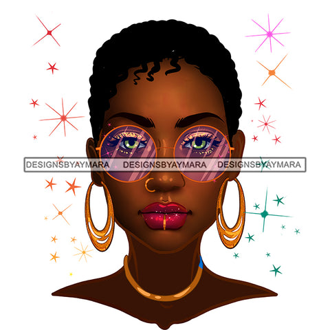 Black Woman Full Brown Face Red Lips Short Afro JPG PNG  Clipart Cricut Silhouette Cut Cutting