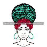 Black Woman White Face With Words In Hair Afro  Red Roses JPG PNG  Clipart Cricut Silhouette Cut Cutting
