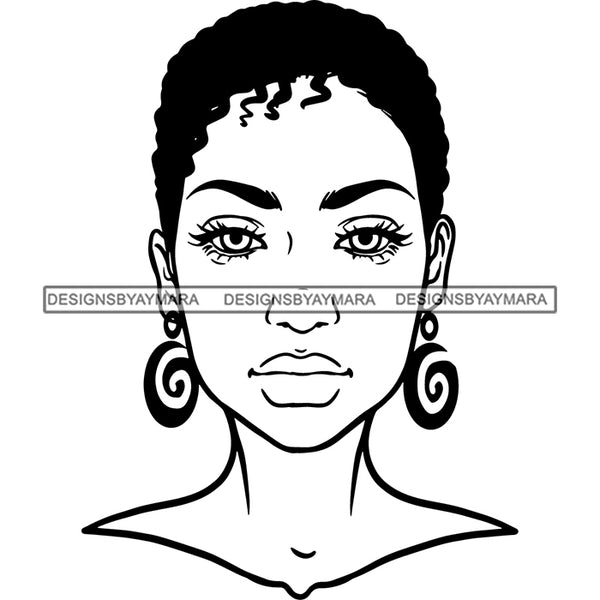 Black Woman B/W Short Afro Glasses JPG PNG  Clipart Cricut Silhouette Cut Cutting